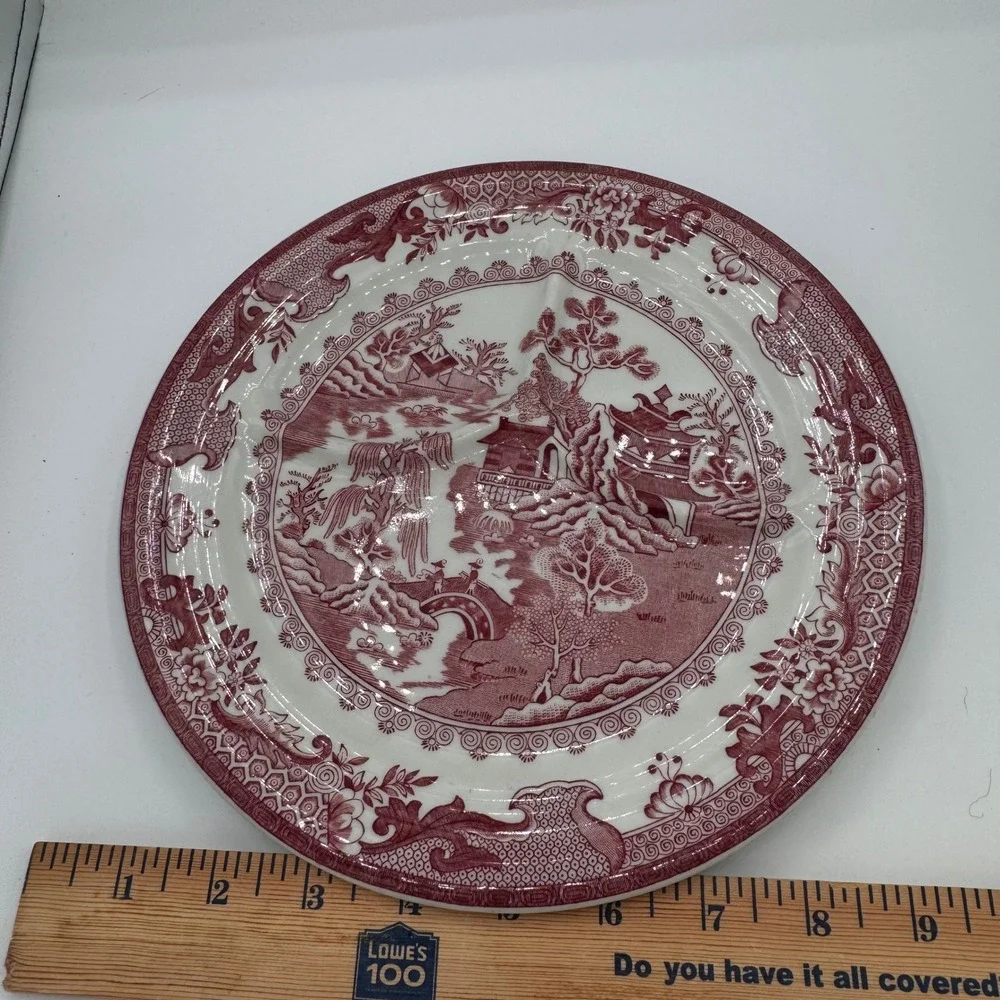 Shenango China Red Willow Divided Grill Plate Vintage Restaurant Ware 9.75in